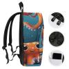 17 Inch Travel Backpack Lightweight Waterproof Casual Laptop Backpack Hiking Camping Daypack for Women Men Cartoon Octopus view 3