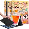 Wazzasoft for iPad 9th/8th/7th/Air 3rd Generation/Pro 10.5 Inch Case Keyboard Pencil Holder Folio Tablet Cover Women Girl Cute Girly Teen Kawaii Dogs Unique Design for Apple 10.2 & 10.5 Inch view 1