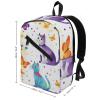 17 Inch Travel Backpack Lightweight Waterproof Casual Laptop Backpack Hiking Camping Daypack for Women Men Butterfly Polka Dot And Cat view 2