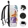 17 Inch Travel Backpack Lightweight Waterproof Casual Laptop Backpack Hiking Camping Daypack for Women Men Butterfly Polka Dot And Cat view 3