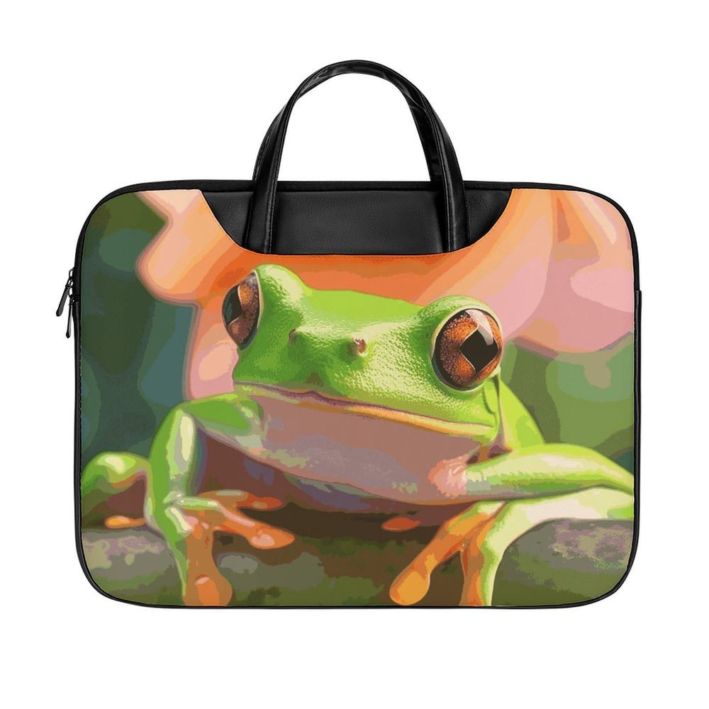 17 Inch Laptop Shoulder Bag Waterproof Portable Laptop Case Sleeve Messenger Bag for Women Men Tree Frog