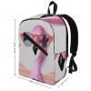 17 Inch Travel Backpack Lightweight Waterproof Casual Laptop Backpack Hiking Camping Daypack for Women Men Hello Glasses Flamingo view 2