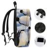 17 Inch Travel Backpack Lightweight Waterproof Casual Laptop Backpack Hiking Camping Daypack for Women Men Cute Penguins view 3