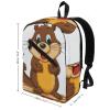 17 Inch Travel Backpack Lightweight Waterproof Casual Laptop Backpack Hiking Camping Daypack for Women Men Cartoon Animated Beaver view 2