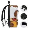 17 Inch Travel Backpack Lightweight Waterproof Casual Laptop Backpack Hiking Camping Daypack for Women Men Cartoon Animated Beaver view 3