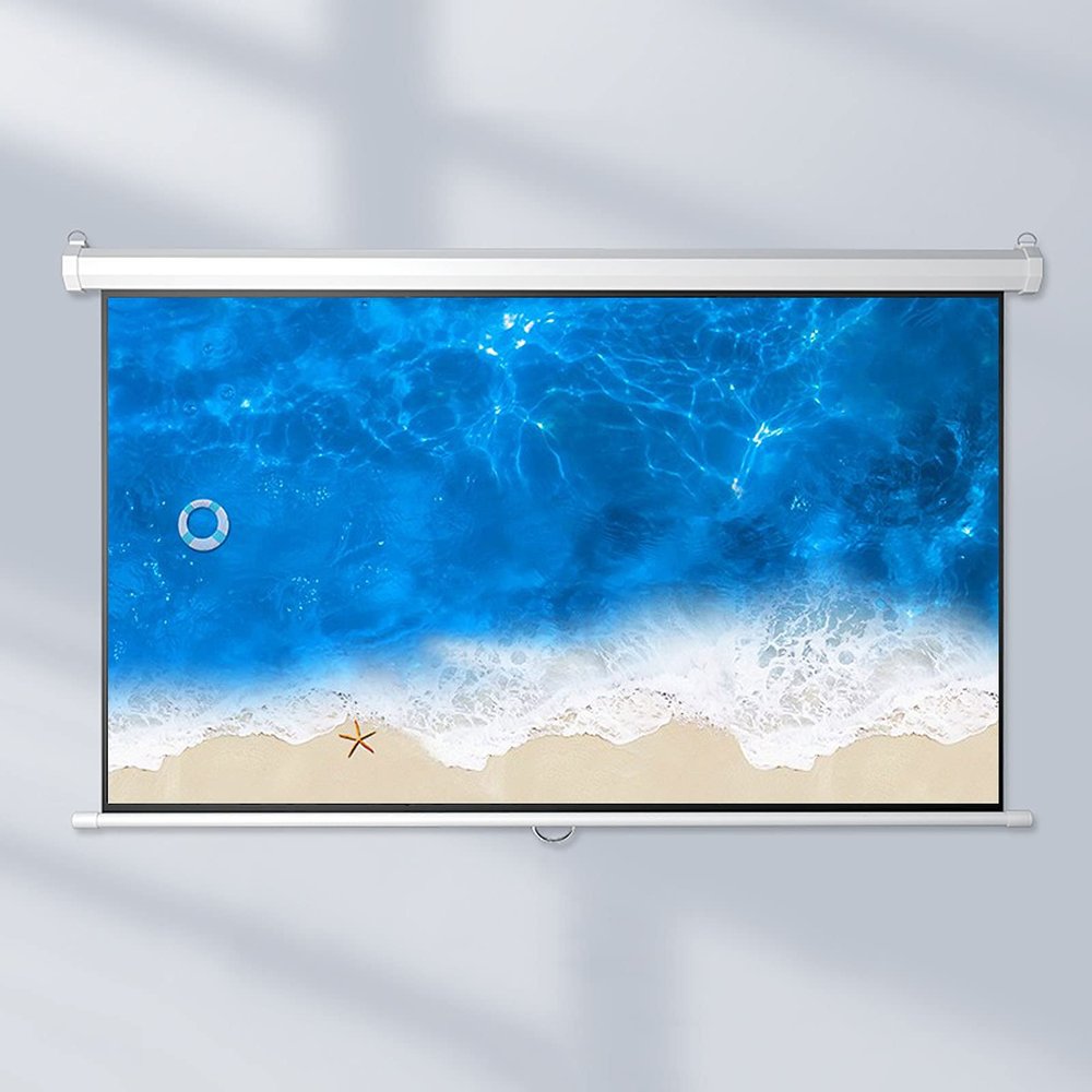 FAFACAI Manual Pull Down Projector Screen 4:3/16:9 HD Widescreen - Retractable Auto-Locking Portable Projection Screen, for Indoor Outdoor Movie, Home Theater, Cinema, Gaming (84) (72inch 4:3)