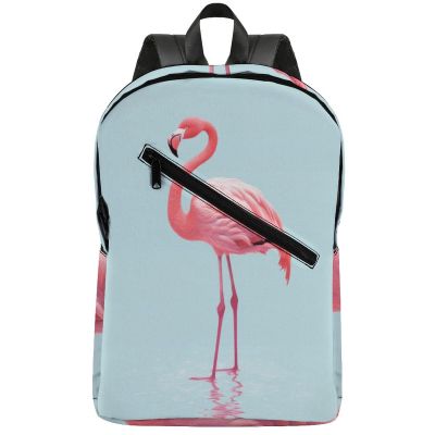 17 Inch Travel Backpack Lightweight Waterproof Casual Laptop Backpack Hiking Camping Daypack for Women Men Flamingo