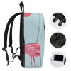 17 Inch Travel Backpack Lightweight Waterproof Casual Laptop Backpack Hiking Camping Daypack for Women Men Flamingo view 3