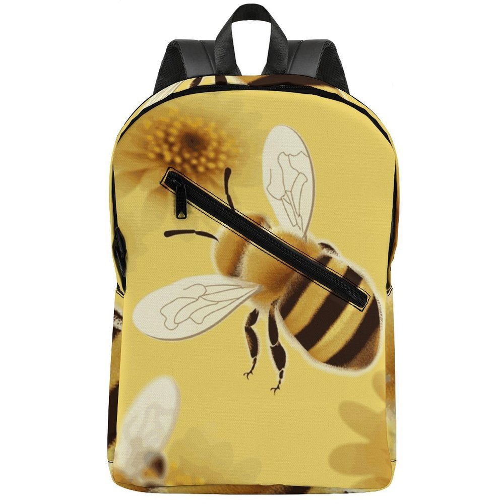 17 Inch Travel Backpack Lightweight Waterproof Casual Laptop Backpack Hiking Camping Daypack for Women Men Honey Bee