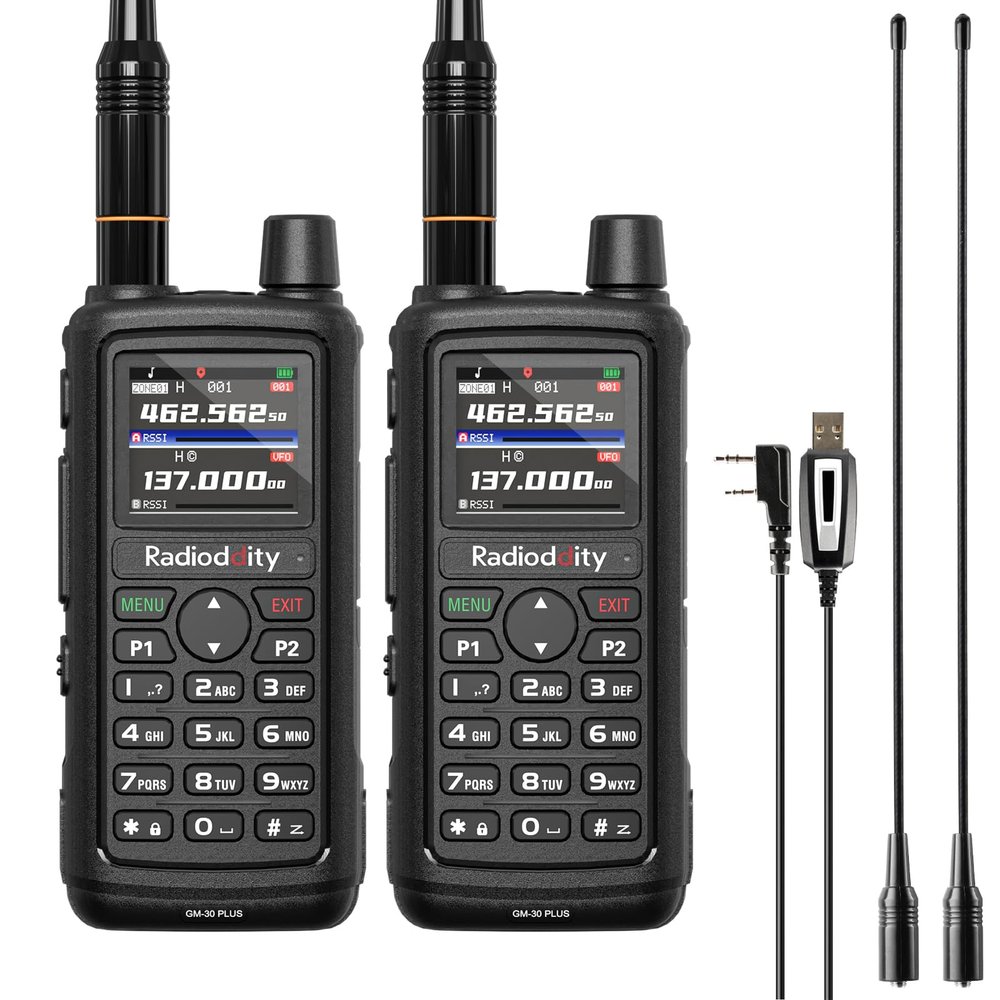 Radioddity GM-30 Plus GMRS Handheld Radio, GPS Tracking, 1000 CHs, 2 Pack
