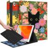 Wazzasoft for iPad 9th/8th/7th/Air 3rd Generation/Pro 10.5 Inch Case Keyboard Pencil Holder Folio Tablet Cover Women Girl Cute Girly Teen Kawaii Cat Flower Unique Design for Apple 10.2 & 10.5 Inch view 1