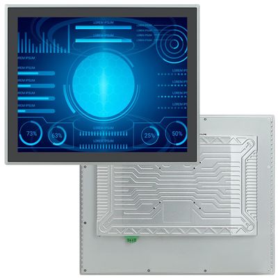 TouchWo 19 inch Industrial Embedded Touchscreen Monitor, Capacitive Multi-Touch Screen Industrial Front IP65 Monitor Built-in Speakers, HD-MI in, USB, VGA, 16:10 1280x1024 Display