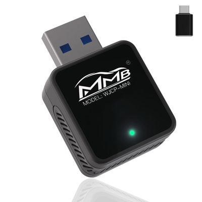 MMB Mini Wireless Carplay Adapter, 2026 Carplay Adapter for Apple iPhone, Plug & Play, Smallest, Fastest for Converts OEM Wired to Wireless Car Play Only for Car Model 2016+ and iOS 10 USB & Type-C