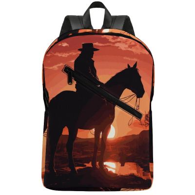 17 Inch Travel Backpack Lightweight Waterproof Casual Laptop Backpack Hiking Camping Daypack for Women Men Cowboy West