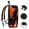 17 Inch Travel Backpack Lightweight Waterproof Casual Laptop Backpack Hiking Camping Daypack for Women Men Cowboy West view 3