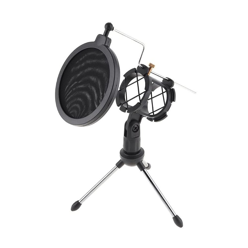 PGNEX Desktop Universal Anti-Spray Microphone Shock Mount Holder Tripod Stand Bracket