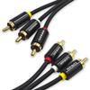 XANHAM 3RCA to 3RCA Cable 3.3 Feet Gold-Plated Contacts 3 RCA Male to Male Audio Cable for Speaker, Hi-Fi Systems, Home Theater, HDTV, etc. view 1