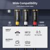 XANHAM 3RCA to 3RCA Cable 3.3 Feet Gold-Plated Contacts 3 RCA Male to Male Audio Cable for Speaker, Hi-Fi Systems, Home Theater, HDTV, etc. view 3