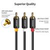 XANHAM 3RCA to 3RCA Cable 3.3 Feet Gold-Plated Contacts 3 RCA Male to Male Audio Cable for Speaker, Hi-Fi Systems, Home Theater, HDTV, etc. view 4