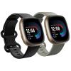 2 Pack Compatible with Fitbit Sense/Fitbit Sense 2 / Fitbit Versa 3 / Fitbit Versa 4 Bands, Soft Sports Replacement Waterproof Wristbands for Women Men (Large 7.1"-8.7", Black/Grey) view 1