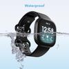 2 Pack Compatible with Fitbit Sense/Fitbit Sense 2 / Fitbit Versa 3 / Fitbit Versa 4 Bands, Soft Sports Replacement Waterproof Wristbands for Women Men (Large 7.1"-8.7", Black/Grey) view 2