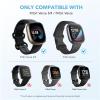 2 Pack Compatible with Fitbit Sense/Fitbit Sense 2 / Fitbit Versa 3 / Fitbit Versa 4 Bands, Soft Sports Replacement Waterproof Wristbands for Women Men (Large 7.1"-8.7", Black/Grey) view 3
