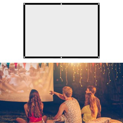 60-100 Inch Projection Screen,Foldable Anti Crease White Projector Movie Screen, Curtain Projection Screen 4:3 for Home Outdoor Indoor (EIMSOAHoqtfes8c2a-04)