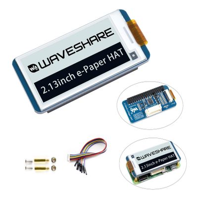 2.13inch E-Ink Display HAT V4 250x122 Pixel E-Paper for Raspberry Pi 5/4B/3B+/3B/2B/Zero W/WH/Zero 2 W/Jetson Nano SPI Interface, Black/White Two Display Colors, Support Partial Refresh