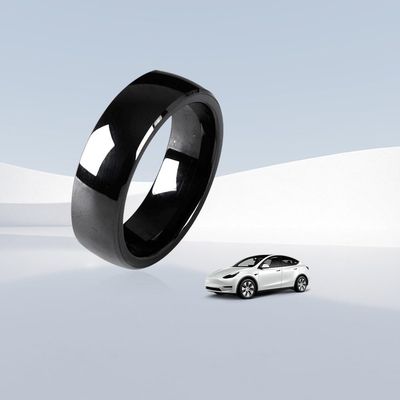Tesla Smart Ring Tesla Key Ring Accessories Key Card Model 3/Y Key Fob Replacement Ceramic RFID Smart Ring for Tesla Model 3 & Model YUS Size 7