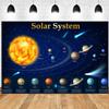 20x10ft Solar System Photo Backdrop Outer Space Themed Photography Background Solar System Planets Map Decorations Kids Back School Supplies Wall Banner Birthday Party Booth Props view 1