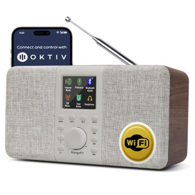 MangoKit SR20 Wi-Fi Radio, Bluetooth, True 2.0 Stereo, Internet-Walnut