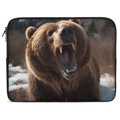 17inch Laptop Sleeve Bag Roaring Bear Laptop Bag Shockproof Computer Carrying Cover Slim Briefcase Handbag