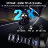 TNICER Motorcycle Bluetooth Headset with Camera G10 Motorcycle Camera with EIS Helmet Bluetooth Headset 8-Way 1000m WiFi Recording Intercom with 64G Card view 2