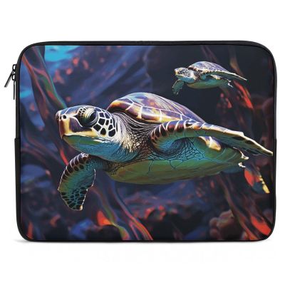 17inch Laptop Sleeve Bag A Colorful Tropical Sea Turtle Laptop Bag Shockproof Computer Carrying Cover Slim Briefcase Handbag