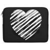 13inch Laptop Sleeve Bag Black and White Striped Heart Laptop Bag Shockproof Computer Carrying Cover Slim Briefcase Handbag view 1