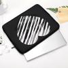 13inch Laptop Sleeve Bag Black and White Striped Heart Laptop Bag Shockproof Computer Carrying Cover Slim Briefcase Handbag view 3