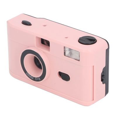 35MM Film Camera with 28MM F 8 Lens 1 120s Shutter Speed, Multi Color Vintage Film Vintage Film Camera Built in Flash (Roseate)