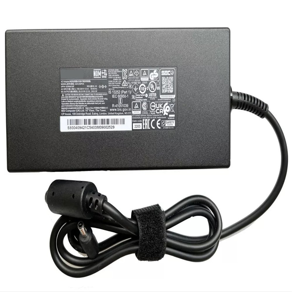 20V 12A 240W A20-240P2A AC Adapter Charger Compatible for MSI GE76 Gaming Laptop