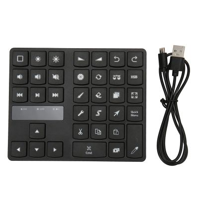 QANYEGN 35 Keys Drawing Keyboard, One Handed Ergonomic Drawing Keyboard, Rechargeable Drawing Shortcuts Keyboard for Graphics Tablet