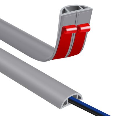 Floor Cord Covers for Wires 12FT Cable Hider Wire Cover Self Adhesive Cord Hider Floor for Offices, Homes, Workshops, Warehouses Cable Cavity 0.39" W x 0.27" H
