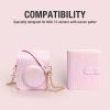 ciciglow Mini 12 Camera Protective Case, PU Leather Removable Top Cover with Adjustable Shoulder Strap, 64 Pockets Photo Album Carry Bag for Weddings, Graduations, Parties, view 2