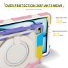 for iPad Air 11 Inch Case 2024 360 Rotating Ring Stand for iPad Air 6th Generation 11 Inch Case with Shoulder Strap Heavy Duty Cover for Model A2899/A2900 (Rainbow Blue) view 4