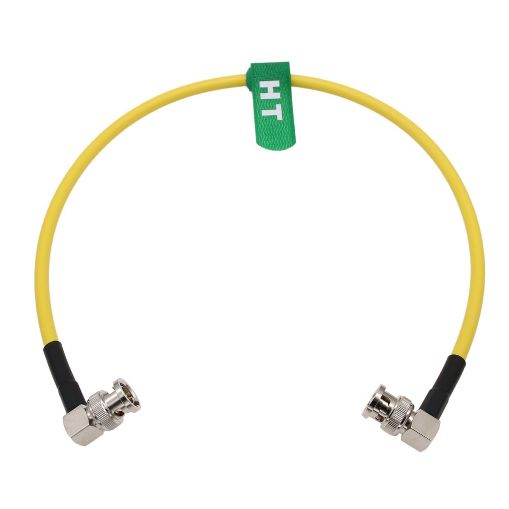 HangTon 12G SDI 4K 60P BNC Video Coaxial Cable for Alexa 35 Komodo C500 mk2 Venice FS7 Camera Atomos Ninja V SmallHD Hollyland Feelworld Monitor Teradek, Yellow 75 Ohm 30cm