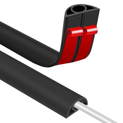 Floor Cord Covers for Wires 6FT Cable Hider Wire Cover Self Adhesive Cord Hider Floor for Offices, Homes, Workshops, Warehouses Cable Cavity 0.3" W x 0.3" H
