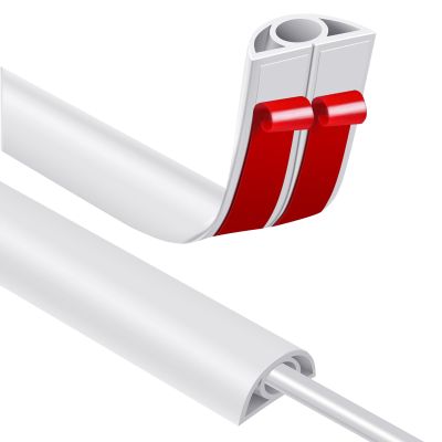 Floor Cord Covers for Wires 6FT Cable Hider Wire Cover Self Adhesive Cord Hider Floor for Offices, Homes, Workshops, Warehouses Cable Cavity 0.3" W x 0.3" H