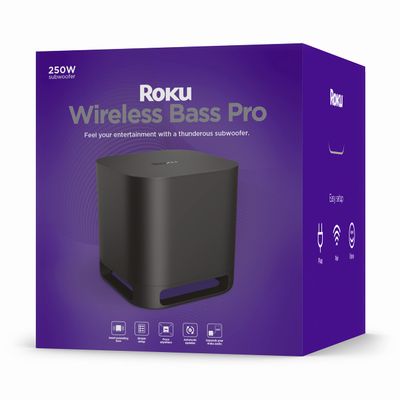 Roku Wireless Bass Pro Subwoofer for Roku Streambar Pro and Wireless Speakers (Renewed)