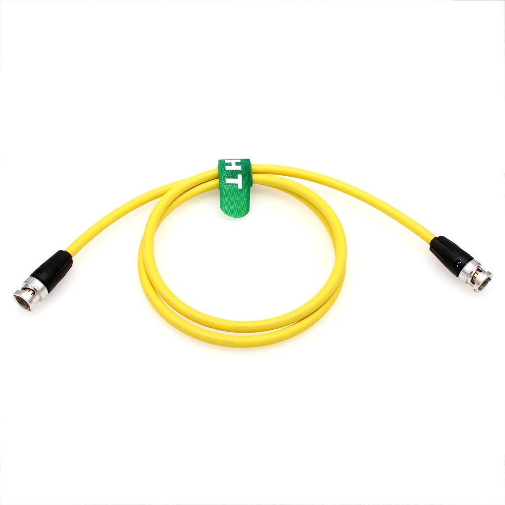 HangTon 4K 12G SDI BNC Cable for FX6 C400 Alexa 35 DSMC2 Video Camera Atomos Ninja V Shogun SmallHD Portkeys Feelworld Monitor Teradek, Yellow Canare 75 Ohm 80cm
