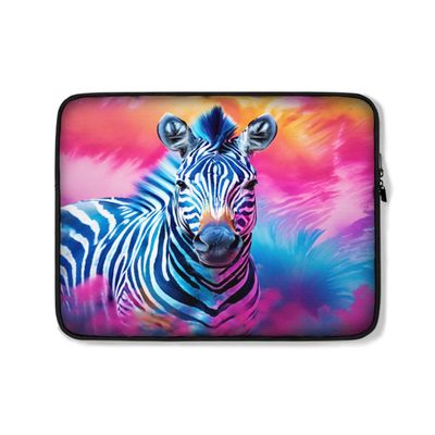 12 12 13 15 17" inch Tablet/Laptop/Notebook Computer Sleeve Case Bag Classic Tie Dye Zebra Animal Watercolor Print Design Blue Pink Purple Tye Dyed Cute Carrying Cover Bag