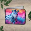 12 12 13 15 17" inch Tablet/Laptop/Notebook Computer Sleeve Case Bag Classic Tie Dye Zebra Animal Watercolor Print Design Blue Pink Purple Tye Dyed Cute Carrying Cover Bag view 3
