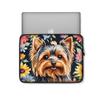 Art and Beyond Protective Sleeve Case for iPad Regular, Air, Pro 9 10 11 12 13"" inch Sweet Yorkshire Terrier Dog Animal Happy Yorkie Puppy Pet Watercolor Flowers Design Cute Carrying Cover Bag view 2